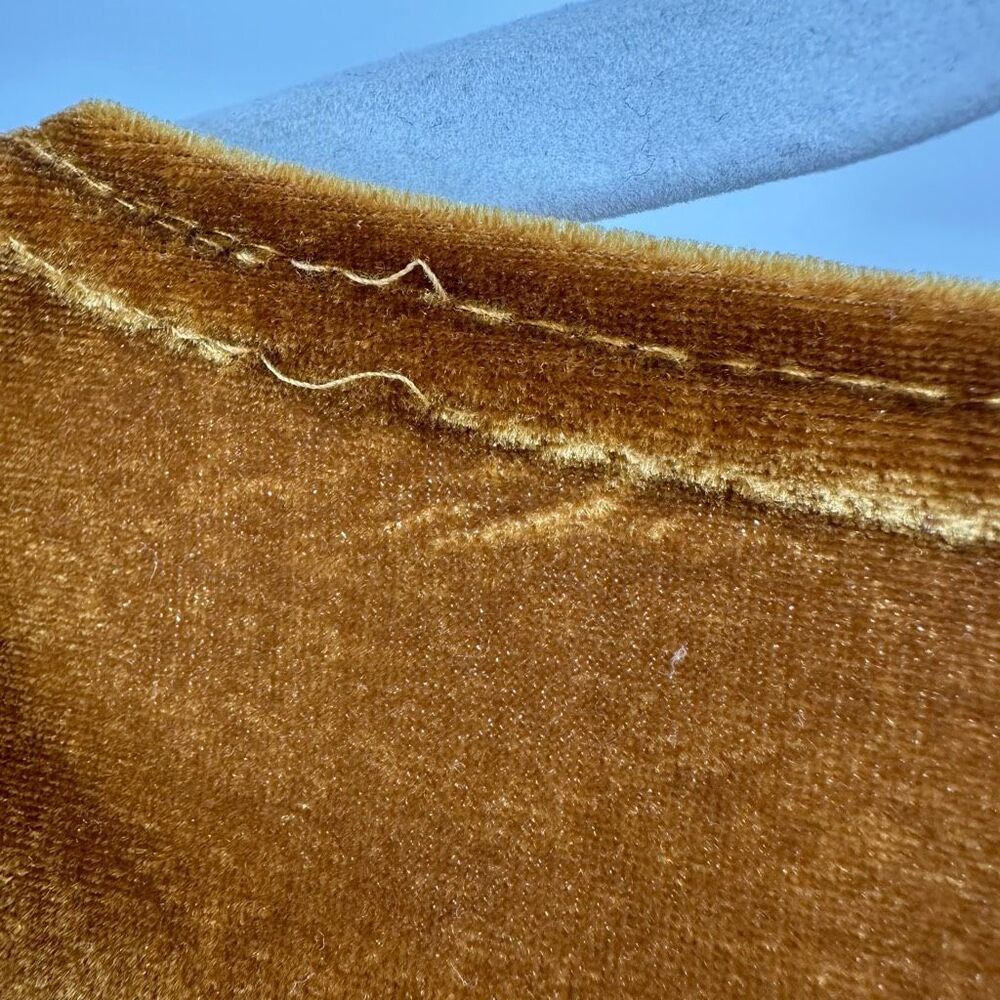 CP Shades Womens Round Neck Velvet Long Sleeve Top Size M Mustard Yellow - Picture 9 of 12